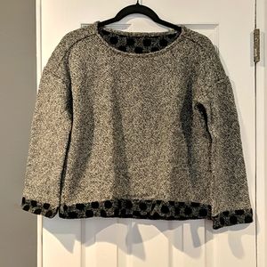 Cropped Madewell Reversible Polka Dot Grey Sweater